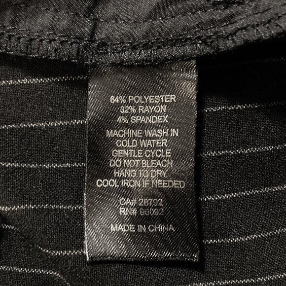 ADRIENNE VITTANDINI Black grey pinstripe straight leg trousers ~ MEDIUM LARGE - Picture 11 of 13